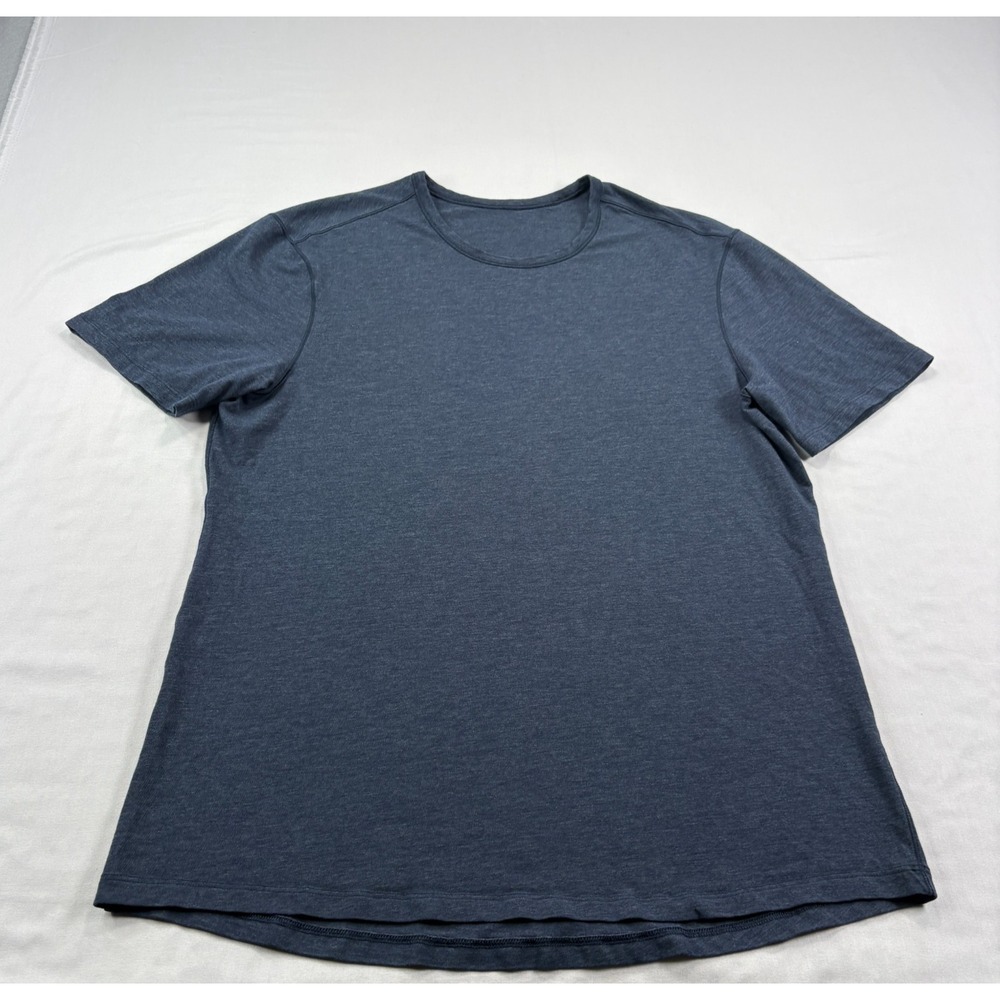 Lululemon Shirt Mens Medium Blue 5 Year Basic Tee Crew Neck Athleisure Stretch